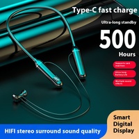 Écouteurs sans fil tour de cou pour commandes en gros, semi intra-auriculaires, stéréo sport, affichage numérique LED, chipset JL, haute capacité