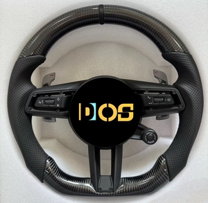 Volant en cuir pleine fleur pour <span class=keywords><strong>Porsche</strong></span> Panamera Cayenne Macan Cayman Boxster <span class=keywords><strong>Taycan</strong></span> 918 911 981 718 958 - Product Image 1