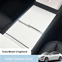 Pour Tesla Model 3 Highland : Cache de console centrale en acrylique, panneau de porte-gobelet, autocollant de protection, accessoires intérieurs de voiture