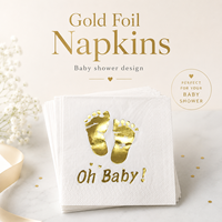 Serviettes personnalisées imprimées à l'or et à l'argent métallisé, serviettes en papier de luxe haut de gamme pour sublimer les tables de mariage et de fête