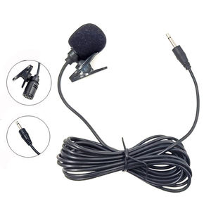 ZJ002MR micrófono con cable 3,5mm Mono enchufe recto Lavalier para parasol de <span class=keywords><strong>coche</strong></span> intérprete inalámbrico guía turística megáfono - Product Image 1
