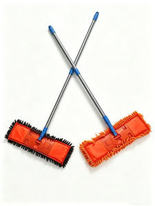 <span class=keywords><strong>Mop</strong></span> Industriale Commerciale con Manico Lungo <span class=keywords><strong>40cm</strong></span> in Metallo e Testa in Ciniglia, Auto-Intrecciante e Retrattile per Rimozione Polvere - Product Image 4
