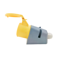 ZNPON M11341 Prise de montage en surface coudée, 2P + E, 110V, IP44, 16A, Jaune