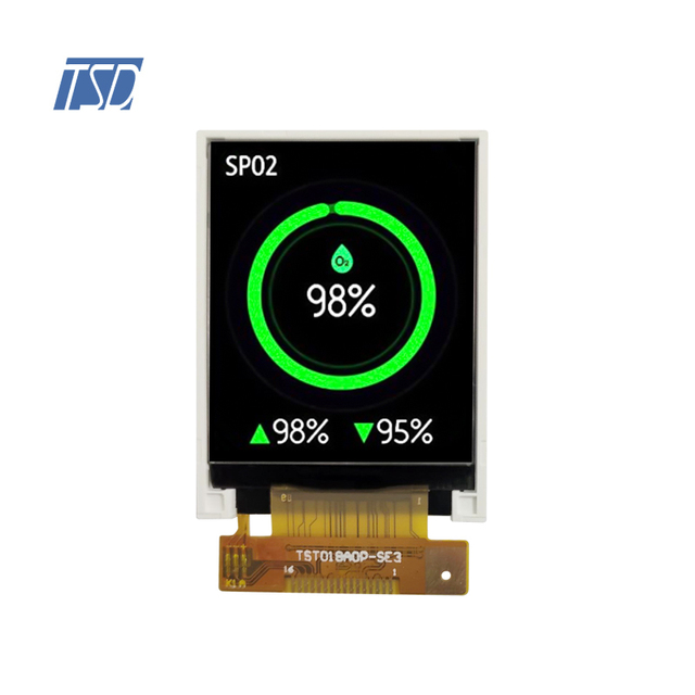 TSD TFT LCD Display 1.77 Inch 128*160 Res SPI Interface ILI9163V Driver IC 6H Viewing Angle Customized Panel