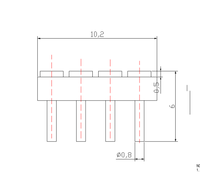 Connecteur Pogo Pin femelle à 4 broches, type enfichable, avec une distance entre centres de 2,5 mm