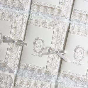 Invitación de Boda de Lujo Personalizada con Encaje, Tarjeta Hecha a Mano con Borde Rústico, Impresión Tipográfica en Papel Offset, Juego de Invitaciones - Product Image 3