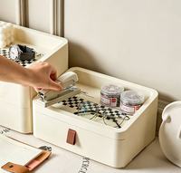 Organisateur de bureau multi-tiroirs tendance, boîte de rangement en plastique pour papeterie, cosmétiques, petits objets, décoration de la maison et du bureau
