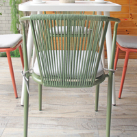 Ensemble de table à manger empilable de couleur pour jardin, 4 places, chaises de restaurant modernes de luxe