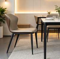 Table à manger et chaise en pierre frittée de style nordique pour usage domestique Table à manger rectangulaire brillante de luxe minimaliste moderne