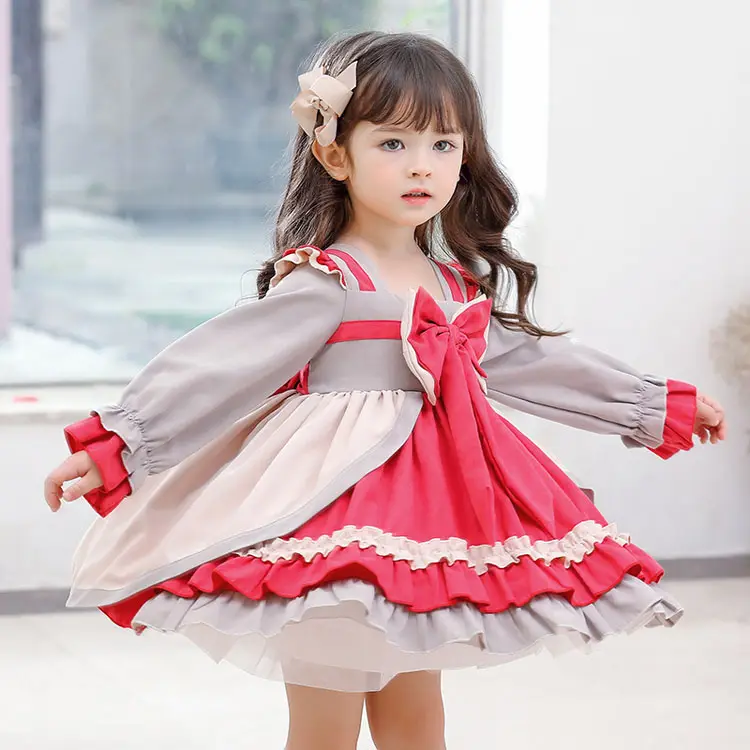 Hot Sale Spring Autumn Winter Long Sleeves Toddler 1-6 Year Old Christmas Dress mädchen