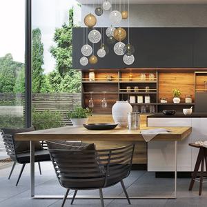 Lustre moderne en verre fait main de forme unique, <span class=keywords><strong>abat</strong></span>-<span class=keywords><strong>jour</strong></span> nordique, décoration de chambre, suspension en fer - Product Image 5