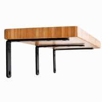Support d'angle en acier au carbone robuste en forme de L 125x75mm, bord arrondi, noir, quincaillerie de mobilier, fixation murale