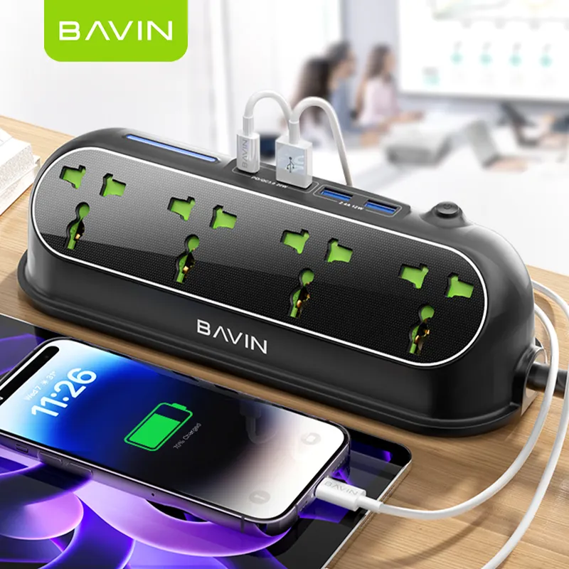 Bavin Pc825 In Voorraad Uk Us Eu Smart Universal Extension Socket Met 4 Usb Stekkerdoos