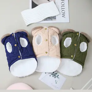 S - XXL Small Dog Winter Jackets Coats Pet Cold Weather Thin Cotton Coats Puppy Warm Vest Clothes With Warm Fur Collar