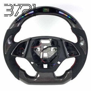 Volant de course personnalisé en fibre de carbone véritable avec LED pour Chevrolet Camaro 6ème génération SS ZL1 2016-2024 - Accessoires - Product Image 1