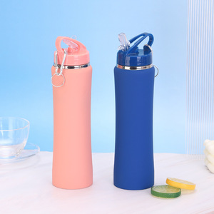 Botella de Agua Portátil para Esquí al Aire Libre, 600ml 750ml, Acero Inoxidable, Aislamiento al Vacío, Botella Deportiva con Pajita y Llavero, Taza Reutilizable - Product Image 1