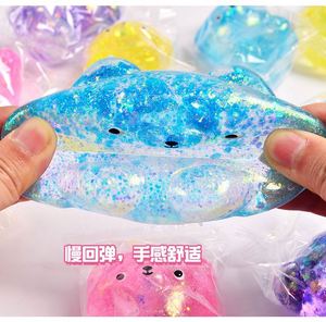 Wholesale <b>Cute</b> Stress Relief Squishy Toys Soft Slow Rebound Glitter Aurora Maltose <b>Bear</b> Squeeze Toy - Product Image 3