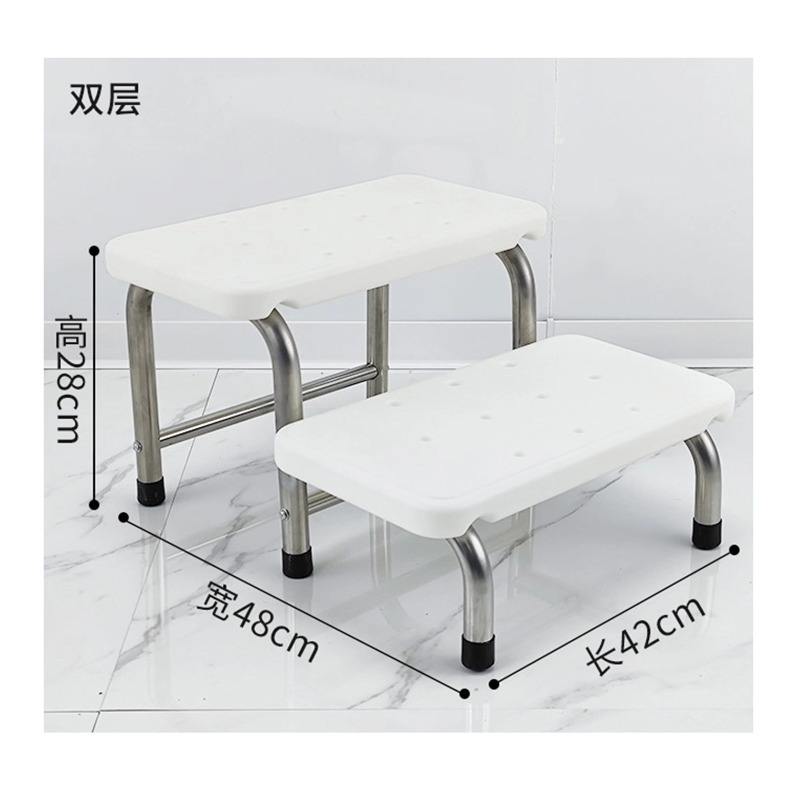 เก้าอี้สตูลสองชั้นสีขาว (ประกอบแล้ว)