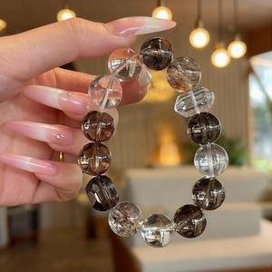 Vintage Mixed Smoky Quartz Rutilated Clear Crystal <b>Bracelet</b> Unisex Irregular Faceted Stone <b>Healing</b> Energy <b>Bracelet</b> Birthday Gift - Product Image 3
