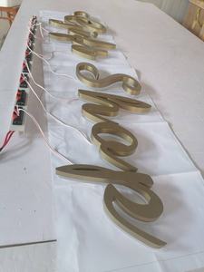 Letrero de metal retroiluminado personalizado, letreros de corte láser de letras de acero inoxidable <span class=keywords><strong>para</strong></span> exteriores, compra DIY, señalización de puerta, letrero de metal retroiluminado, letras - Product Image 5