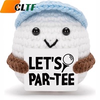 Balle de golf positive amusante en crochet, décoration de bureau, cadeau fête des Mères, cadeau pour remonter le moral, balle positive en crochet