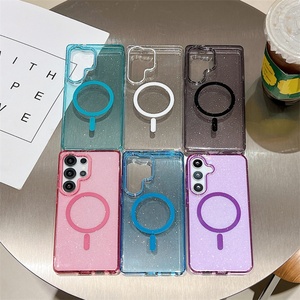 เคสใสแม่เหล็กดูดติดกันแบบมีกลิตเตอร์วิบวับ สำหรับ Samsung S25 Edge S24 Ultra Plus ลายท้องฟ้าเต็มดาว  วัสดุ PC โปร่งใส  บางเฉียบ ป้องกันอย่างดี - Product Image 2