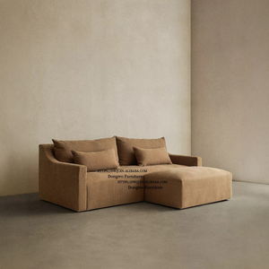 Divano a tre posti in tessuto <span class=keywords><strong>di</strong></span> lino lavato stile nordico Wabi Sabi, design medievale, famoso su internet, mobili per soggiorno - Product Image 2