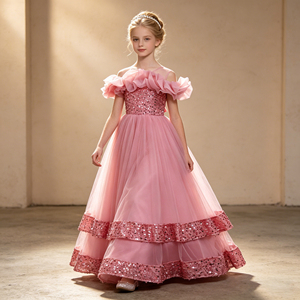 <span class=keywords><strong>Robe</strong></span> <span class=keywords><strong>de</strong></span> princesse pour fille <span class=keywords><strong>de</strong></span> 12 ans, modèle fantaisie, à épaules dénudées, avec design superposé et bouffant, idéale pour mariage ou demoiselle d'honneur - Nouvelle collection très prisée - Product Image 3