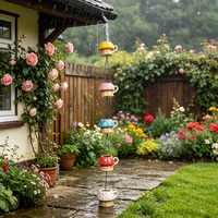 Chaîne de pluie artistique en céramique émaillée colorée en forme d'animal pour jardin extérieur, finition brillante, installation facile, étanche pour toiture