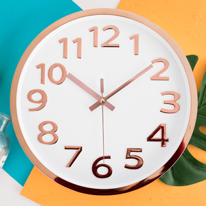 Black Wall <strong>Clock</strong> Modern Minimalist Design Silent Quartz Movement <strong>Large</strong> Round Hanging <strong>Clock</strong> for Living Room Elegant <strong>White</strong> Frame - Product Image 4