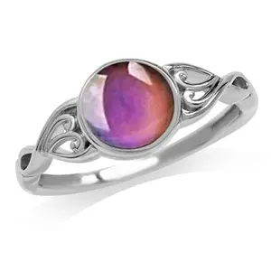 Hot Selling Custom Hochwertige thermo chrome Edelstein Stein Ring Frauen Thermal Mood Natural Moons tone Ring