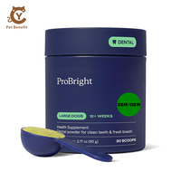 Polvo Dental para Mascotas de Marca Privada OEM ODM, Refrescante del Aliento para Perros, Limpiador Dental Probiótico con Algas Marinas, Romero y Suplementos Verdes