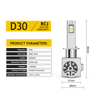 Nouveaux phares LED RCJ D30 Mini 6000K 12V H1-H11 IP68 étanches en aluminium 3200 Lumens 3570 Chip, compatibilité universelle
