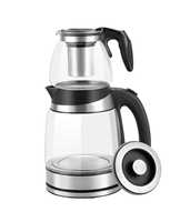 Bouilloire Électrique en Verre 1,8 L, Samovar Double, Machine à Thé Turque Portable, Ébullition Rapide, Sans Fil, Usage Domestique - Offre Spéciale