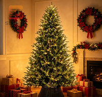 Sapin de Noël géant de 10 pieds pré-éclairé par LED, ignifuge en PE, pour la décoration des centres commerciaux et des hôtels (qualité commerciale)