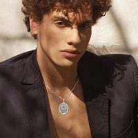Merryshine Hommes Religieux Amulette Archange Spirituel Ange Religieux Médaillon Metatron Cube Pendentif Collier