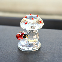 JY 2026 Souvenir Champignon en Cristal K9 Poli, Simulation d'Animal de Dessin Animé, Style Champêtre, Décoration de Bureau, Boîte Cadeau