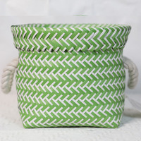 Panier à pain artisanal en plastique PP, aspect rotin, en résine tressée, pour rangement de divers articles