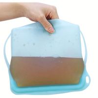 Sac de 1000ml personnalisé facile à nettoyer étanche portable réutilisable silicone congélateur fermeture éclair conteneurs de stockage de nourriture