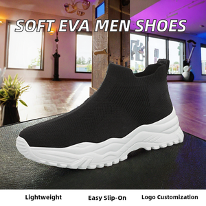Nuevas Zapatillas Casuales de Diseño para Hombre, Primavera, Tallas Grandes, Tejidas Elásticas, Suela Suave de EVA, Diseño de Caña Alta, Forro de Malla - Product Image 2