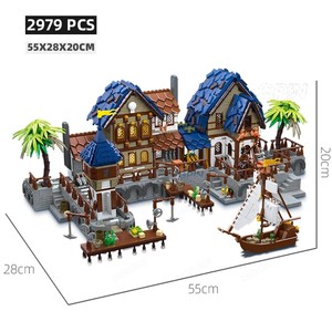 2979 pièces, <span class=keywords><strong>Maquette</strong></span> de port médiéval MOC, Vaste ville portuaire <span class=keywords><strong>à</strong></span> <span class=keywords><strong>construire</strong></span> soi-même avec bateaux et architecture historique, Référence 89152 - Product Image 5