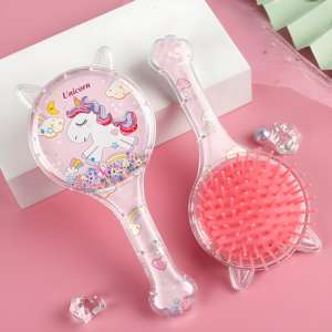 BLISSLIFE Popular dibujos animados masaje peine forma <span class=keywords><strong>Pony</strong></span> niños cepillo <span class=keywords><strong>de</strong></span> <span class=keywords><strong>pelo</strong></span> Bling animales lindos niños peluquería niños cojín <span class=keywords><strong>de</strong></span> aire peine - Product Image 1