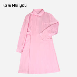 Uniforme d'infirmière asymétrique rose Offre Spéciale bon produit robe longue à manches longues épaisse anti-transparente pour l'hôpital - Product Image 4