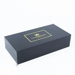 Benutzer definiertes Logo und Design Black Book Shaped Cardboard Magnetic Flip Closure Verpackung Starre Papier Geschenk box