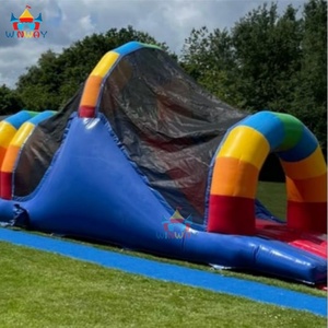 Parcours d'obstacles gonflable commercial pas cher - Rainbow Color Rush 12,8x2,4m PVC Capacité 20 personnes Amusement pour tous les âges - Product Image 4