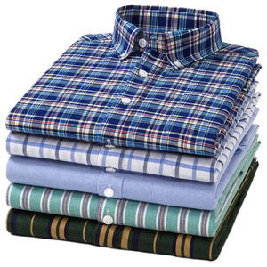 Camicia Estiva a Maniche Corte in Puro Cotone, Camicia da Uomo a Quadri Traspirante Casual Versatile di Tendenza - Product Image 5