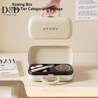Kit de couture portable créatif 21 pièces, boîte de rangement pour aiguilles et fils de réparation domestique, fournitures de couture manuelle DIY pour acheteurs en gros