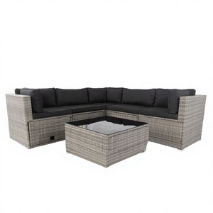 Conjunto de Sofás de Mimbre para Exteriores, Diseño Moderno, Estilo Rústico, para Patio, Jardín, Material PE - Product Image 4