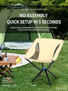 Portable outdoor quick-open folding chair, camping moon chair, picnic director's chair, fishing <b>stool</b>, umbrella chair - Product Image 6