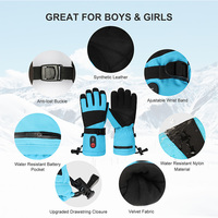 Savior Moufles et Gants Chauffants Électriques Rechargeables pour Ski, Randonnée et Marche, pour Enfants